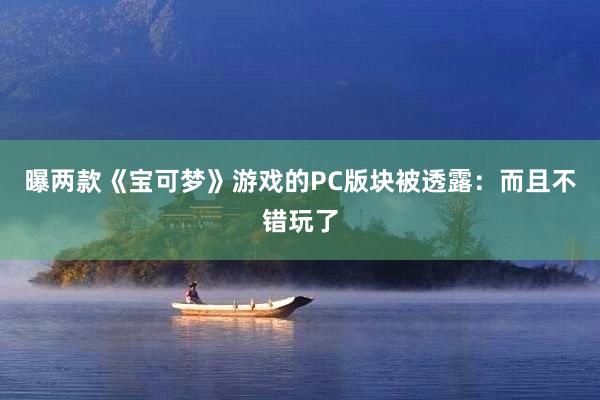 曝两款《宝可梦》游戏的PC版块被透露：而且不错玩了