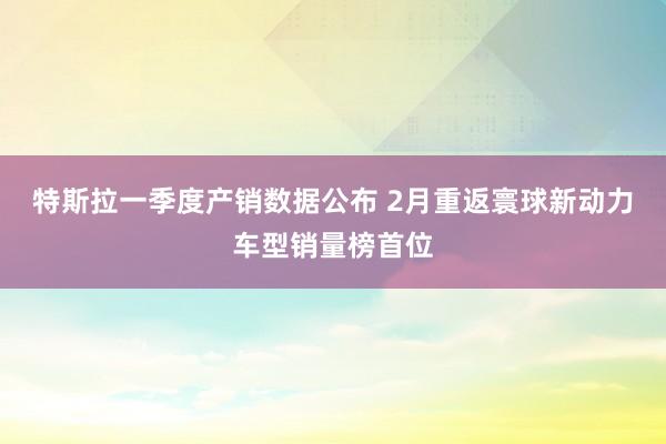 特斯拉一季度产销数据公布 2月重返寰球新动力车型销量榜首位